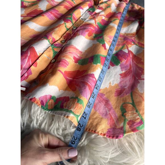 Chico's Women's Floral No-Iron Linen 3/4 Sleeve Foliage Shirt Multicolor Size 16 - Picture 11 of 11